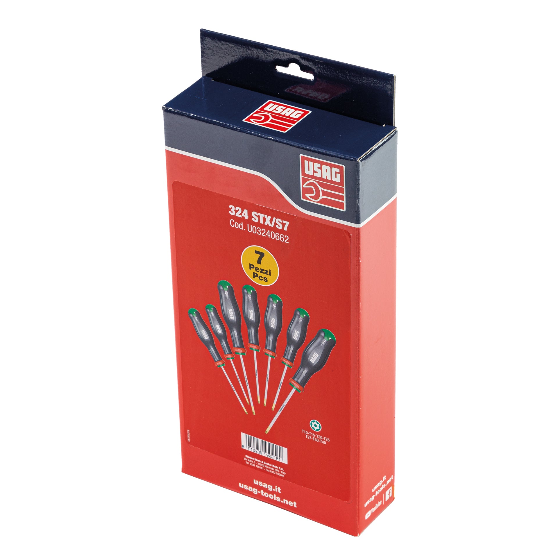 324 SH8 - Set of 8 screwdrivers for slotted and phillips® head screws - Usag - U03240650 324 SH8 - Set of 8 screwdrivers for slotted and phillips® head screws - Usag - U03240650